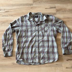 Rip curl Plaid Long-Sleeve Shirt - blue / pink
